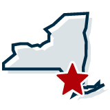 New York State with NYC highlighted