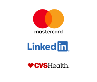 Mastercard, LinkedIn, and CVS Health logos